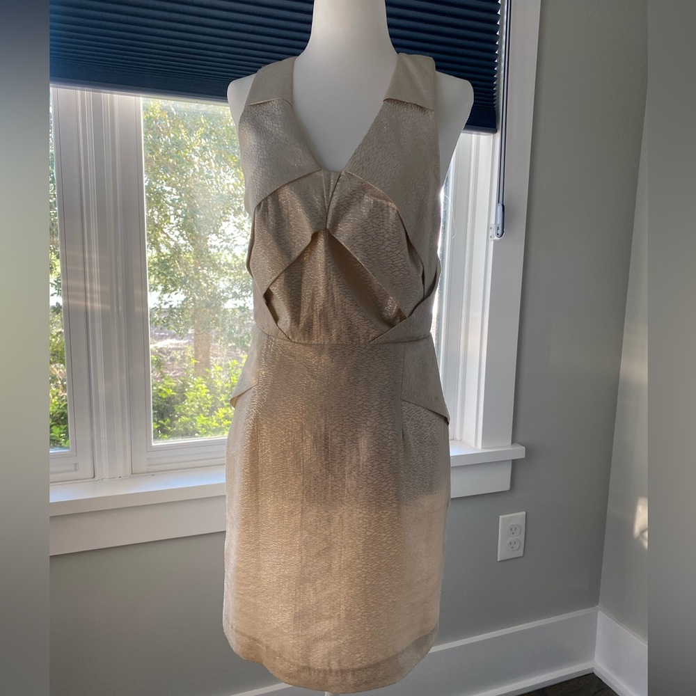 Stunning gold metallic topshop silk cocktail dress